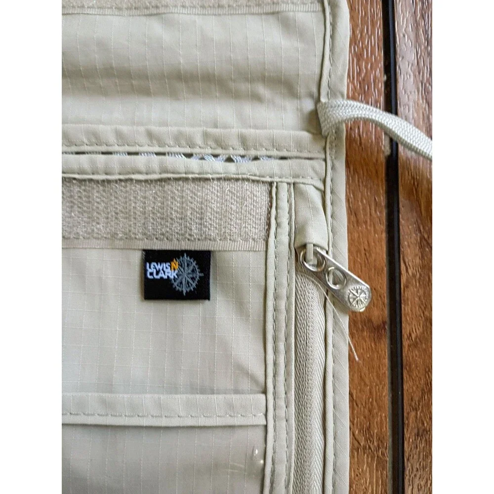 Lewis N. Clark RFID Neck Wallet Passport Holder Beige